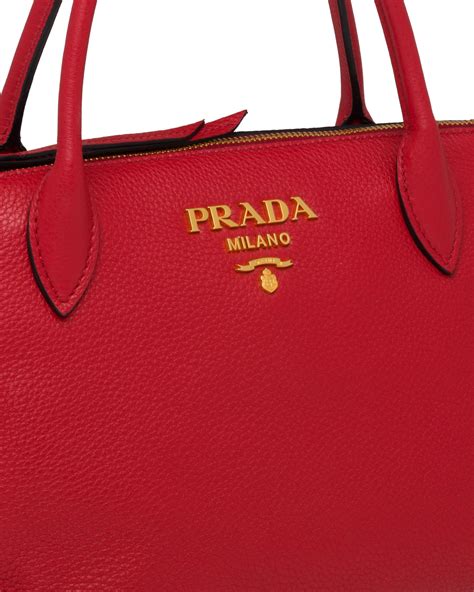 squeeze open prada red pouch|prada leather handbags.